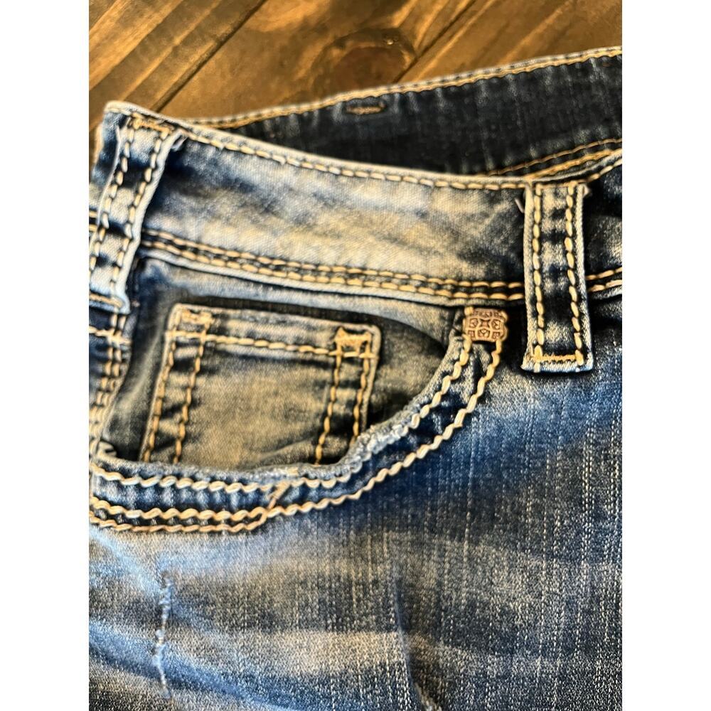 Silver jeans Boyfriend Women 30x29 Grunge Western Distressed Y2K Thick Stitch - Picture 11 of 16